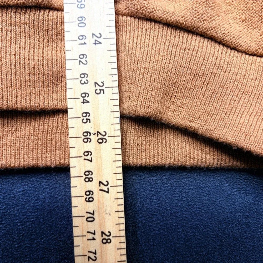 Vintage 80s JCPenney Fox Sweater Mens Large Camel Acrylic Knit Cardigan Grandpa